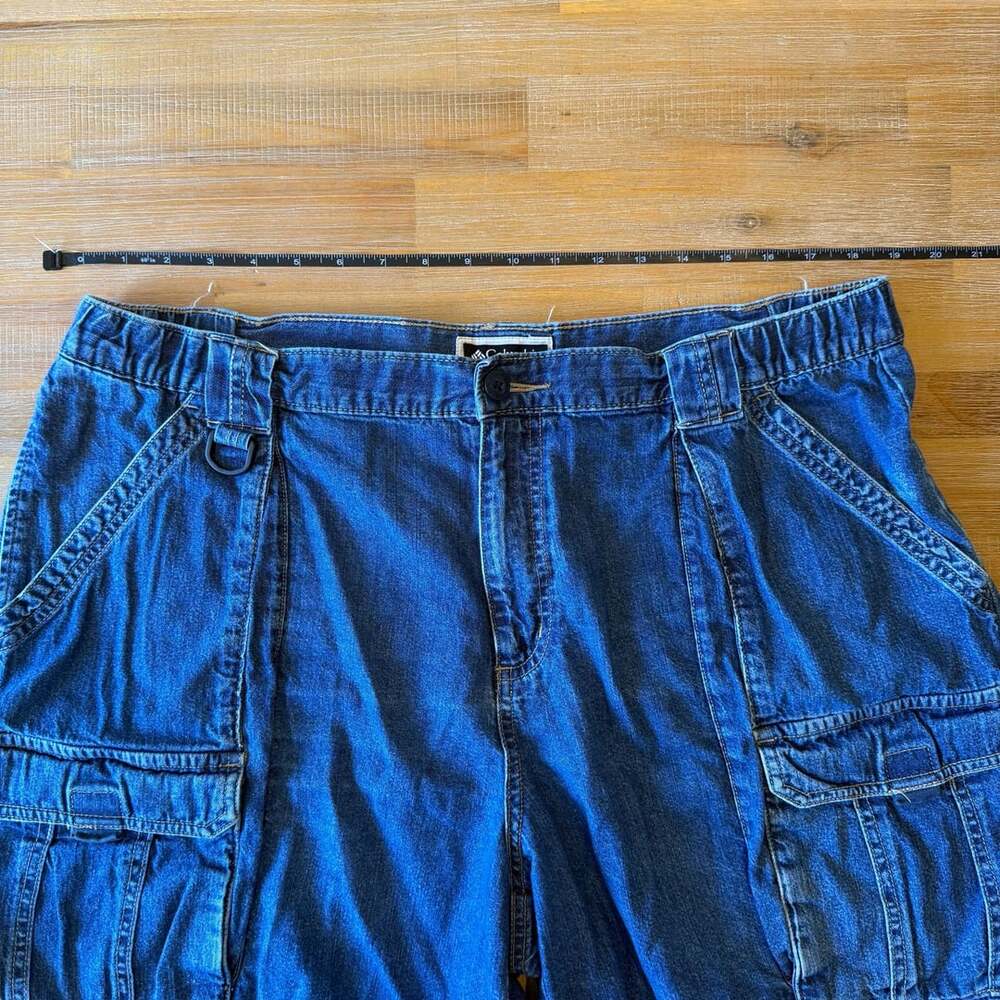 Columbia Sportswear Denim Cargo Shorts Men Size XL Blue Y2K - Picture 4 of 6
